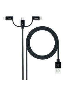 CABLE USB 3 EN 1 USB-A / USB-C MICROUSB LIGHTNING 1M NANOCABLE