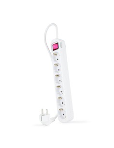 REGLETA NANOCABLE 6 SCHUKOS INTERRUPTOR 1,4M WHITE