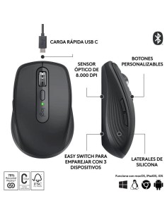 RATON LOGITECH MX ANYWHERE 3S WIRELESS BT 8000DPI 6 BOTONES BLACK 2