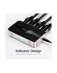 DUPLICADOR VENTION 4XHDMI HEMBRA - HDMI MACHO SILVER/BLACK 2