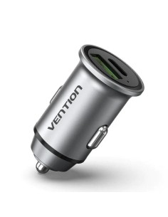 CARGADOR COCHE SMARTPHONE VENTION 20W USB-A USB-C SILVER 2