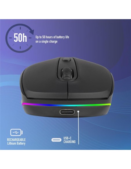 RATON NGS SMOG MULTIDEVICE WIRELESS BLUETOOTH RECARGABLE LED BLACK