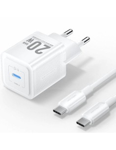 CARGADOR DE PARED VENTION GAN USB-C 20W WHITE + CABLE UCB-C 1M WHITE