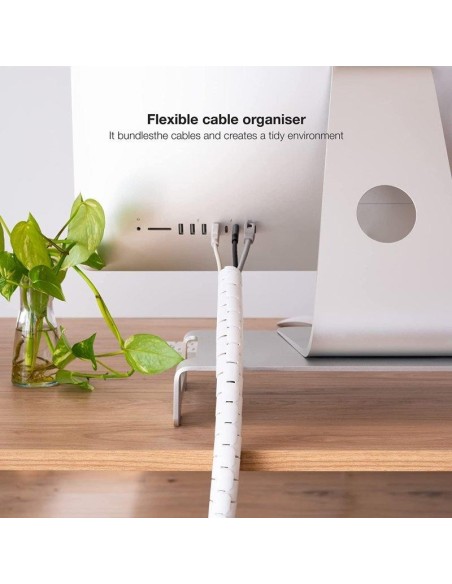 ORGANIZADOR DE CABLE NANOCABLE FLEXIBLE 25MM 3M WHITE