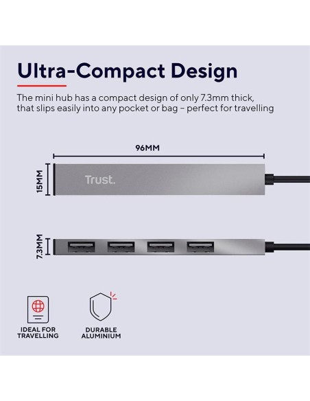 HUB USB TRUST 4 PUERTOS HALYX USB 2.0
