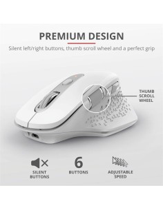 RATON TRUST OZAA ERGONOMICO RECARGABLE WIRELESS WHITE 2