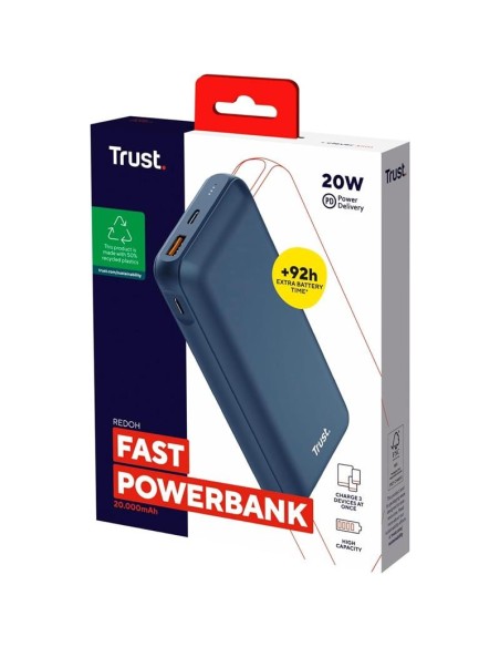 POWERBANK TRUST REDOH 20000MAH USB-A + X2 USB-C BLUE