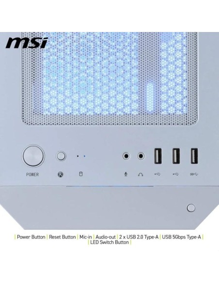 CAJA ORDENADOR GAMING MSI MAG FORGE M100R MATX ARGB WHITE