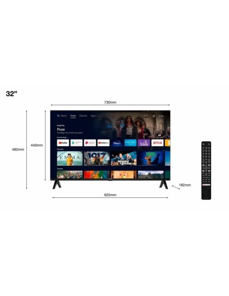 TELEVISOR LED TCL 32 HD USB SMART TV ANDROID WIFI BLUETOOTH HOTEL