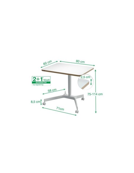 MESA ESCRITORIO LEITZ ELEVABLE COMPACTA ERGO WHITE