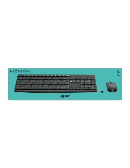 TECLADO + RATON LOGITECH MK235 WIRELESS BLACK