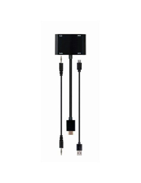 ADAPTADOR GEMBIRD HDMI/M A HDMI/H + VGA/H + CABLE AUDIO BLACK