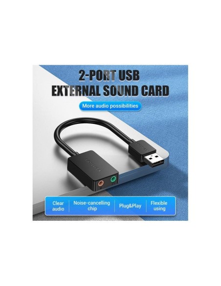 TARJETA DE SONIDO 2.1 VENTION USB-A JACK 3.5MM BLACK