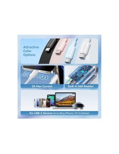 CABLE VENTION USB-A 2.0 - USB-C 3A 2M ALUMINIO BLUE 2
