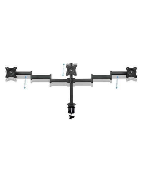 SOPORTE DE MESA TV/MONITOR TOOQ 13-27 8KG 2 BRAZOS PARA 3 PANTALLAS
