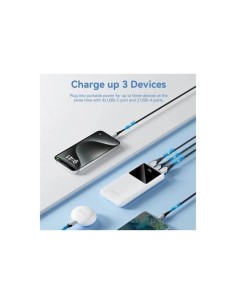 POWERBANK VENTION 10000MAH 2XUSB-A + USB-C LED DISPLAY 22.5W WHITE 2