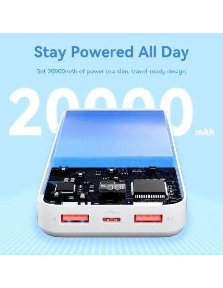 POWERBANK VENTION 4800MAH 2XUSB-C + LIGHTNING 22.5W USB-C PLEGABLE BLACK