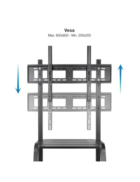 SOPORTE TV MONITOR TOOQ SUELO CON RUEDAS 37-100 150KG BLACK