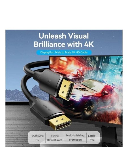 CABLE DISPLAYPORT 1.2 4K VENTION DP/M - DP/M 1M BLACK