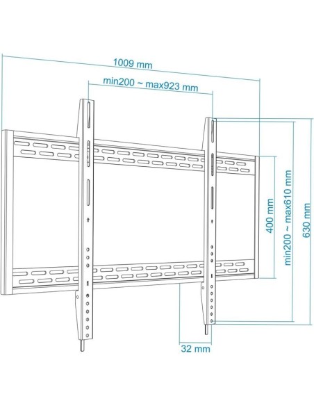 SOPORTE PARED TV MONITOR TOOQ 60-100 130KG BLACK