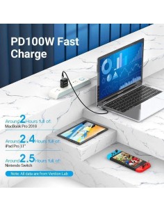 CABLE USB-C VENTION TIPO USB-C/M - USB-C/M ACODADO 5A 100W 0.5M 2