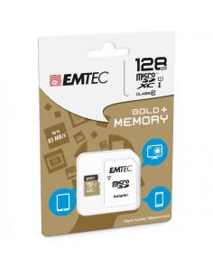 MEMORIA MICRO SD 128GB EMTEC EILTE GOLD C10 + ADAPTADOR SD 2