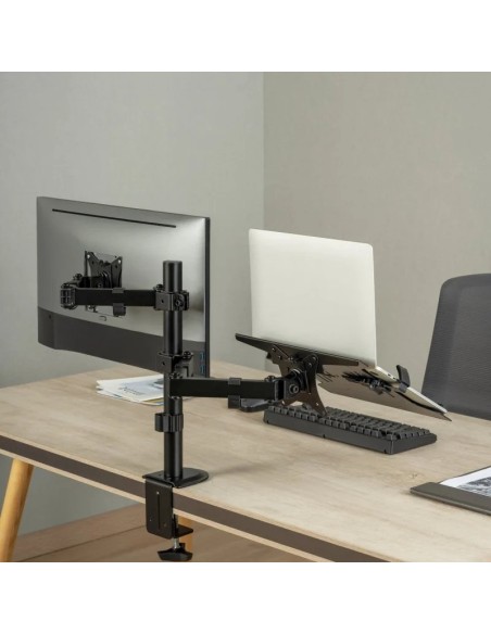 SOPORTE DE MESA MONITOR/NOTEBOOK AISENS REG.ALTURA GIR. INCL. 17-32 9KG BLACK