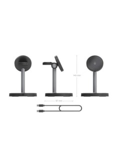 BASE CARGADOR AISENS SMARTPHONE/APPLE WATCH/AURICULARES WIRELESS QI2 15W USB-C BLACK 2